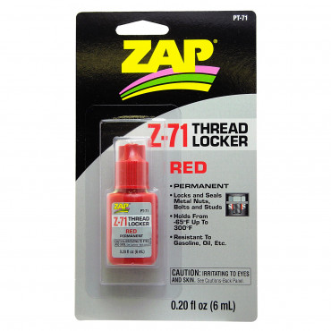 TRAVA ROSCA VERMELHO ALTO TORQUE PERMANENTE 6 ML ZAP Z-71 PT-71